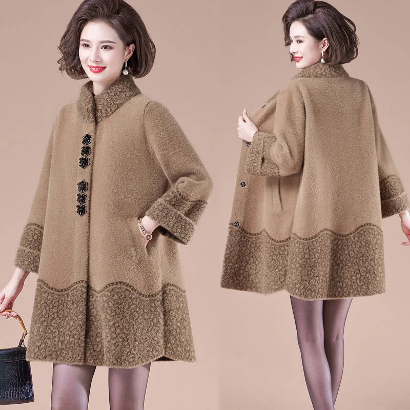 Новинка 2022 зимняя куртка для женщин новое шерстяное пальто из искусственной