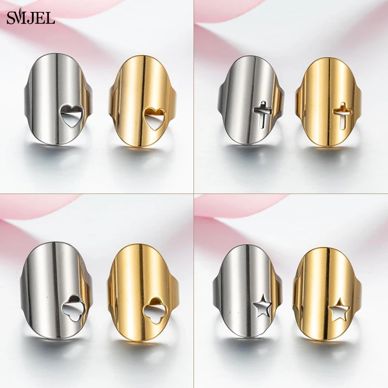 Роскошное высококачественное ювелирное изделие из нержавеющей стали, кольцо с вырезами и крестом для женщин, мужчин, унисекс, свадебное кольцо для влюбленных, ювелирные изделия, подарки Вечерние Роскошное высококачественное ювелирное изделие из нержавеющей стали, кольцо с вырезами и крестом для женщин, мужчин, унисекс, свадебное кольцо для влюбленных, ювелирные изделия, подарки Вечерние