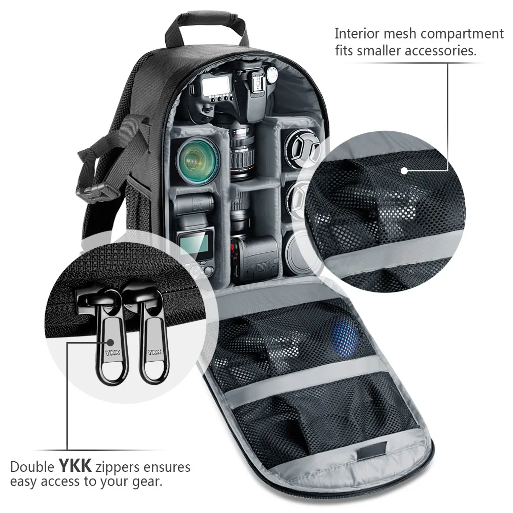 hot camera backpack flexible partition padded bag shockproof insert protection for mirrorless cameras and lenses dslr camera free global shipping