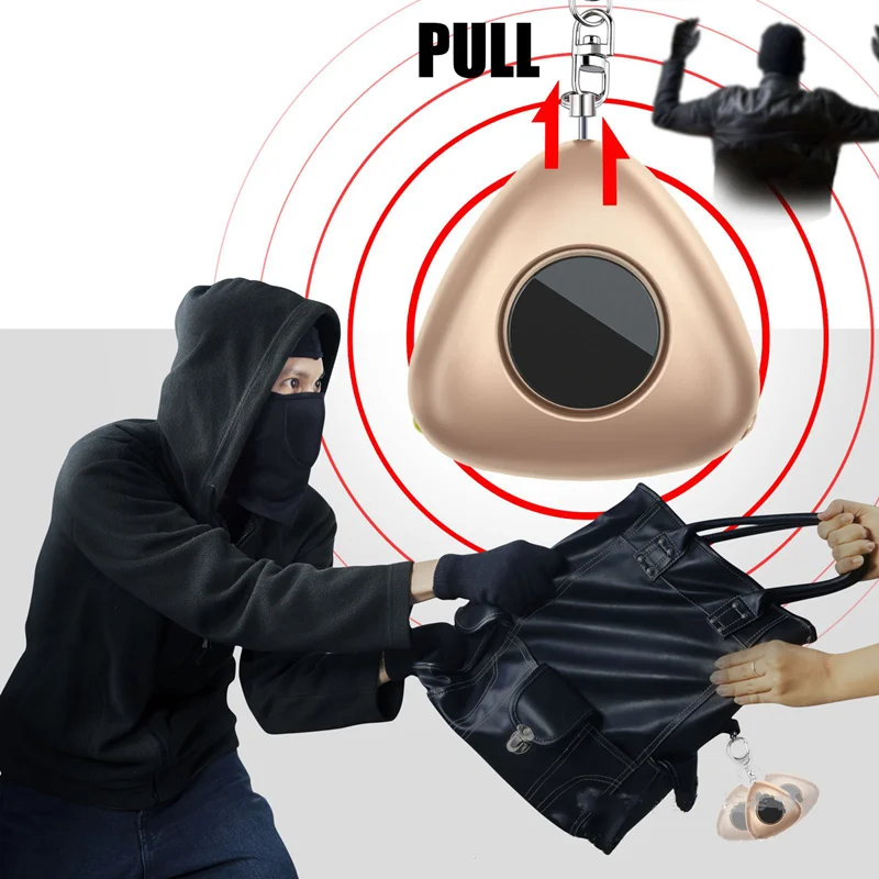

Self-defense Anti-wolf Alarm Triangle Outdoor Keychain ABS Compact Easy To Carry Lady Large Volume Flash Function Portable Alarm