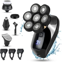 7d head electric razor rechargeable electric shaver dry wet mens trimmer washable waterproof led display machine for shaving