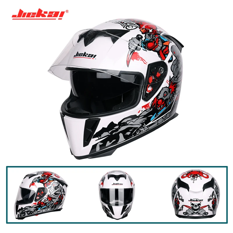 Полнолицевой мотоцикл Jiekai шлем гоночный мотокросса бездорожье Kask Moto Motociclista DOT