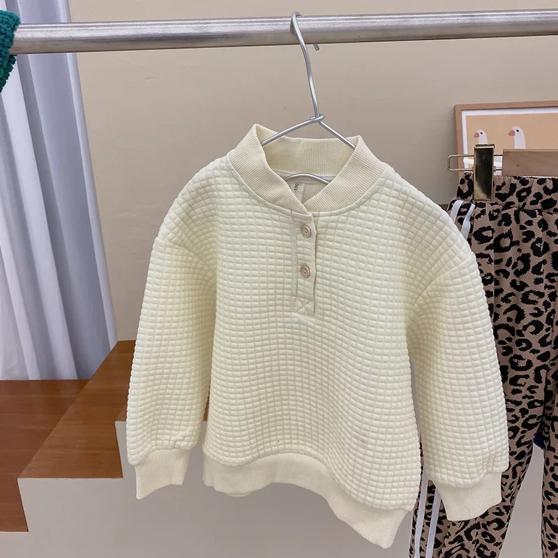 

Girl Korean Waffle Padded Sweater Fall Boutique Outfits Baby Girl Birthday Tshirt Women Toddler Girl Fall Clothes Girls Clothes