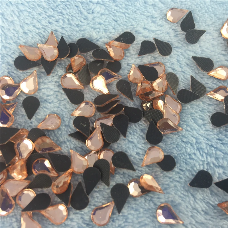 

Hot Fix Rhinestone Drop shaped 5*8MM 500pcs/lot Champagne Color Special-shaped hot drilling garment sewing stones