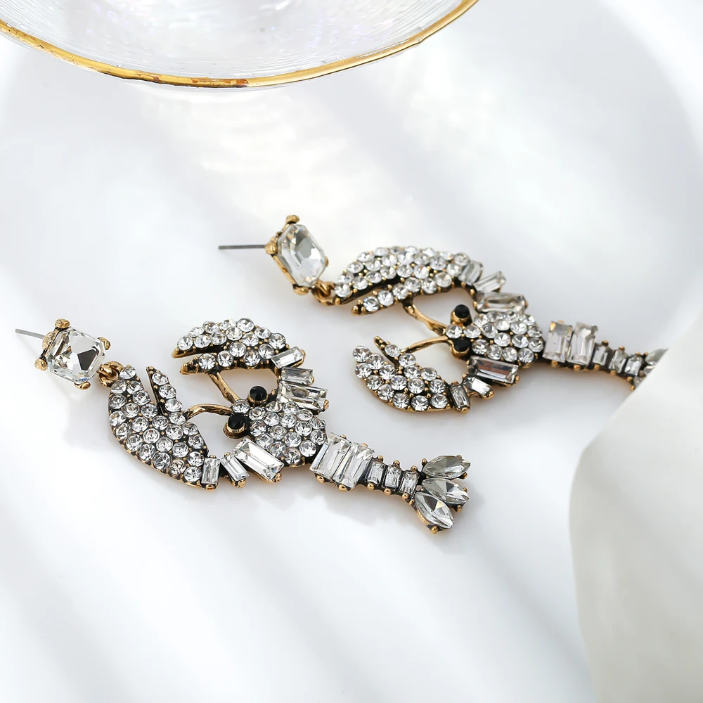 Женские серьги с кристаллами Yhpup стильные разноцветные стразы подвески в