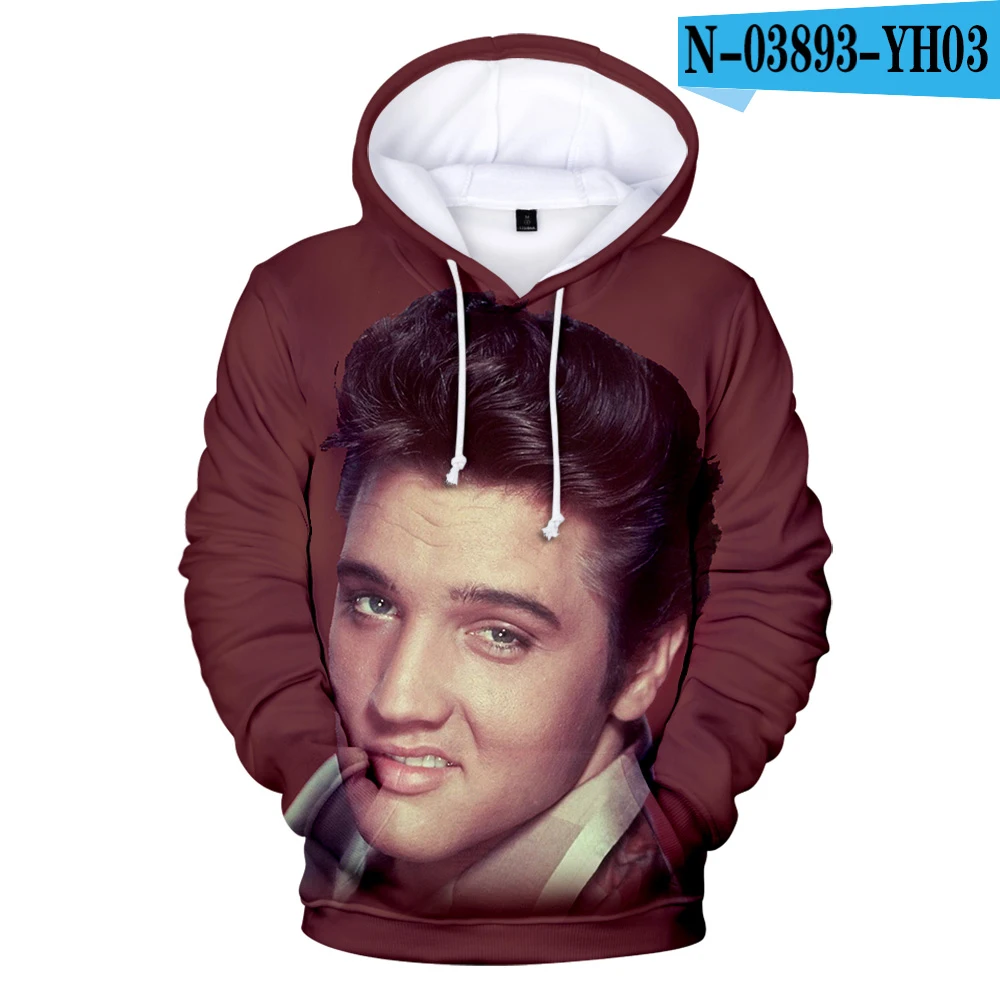 3D Elvis Presley new men and women 3D hoodie fashion orange casual Elvis Presley Harajuku 3DHooded autumn and winter pullover - Color: 3D