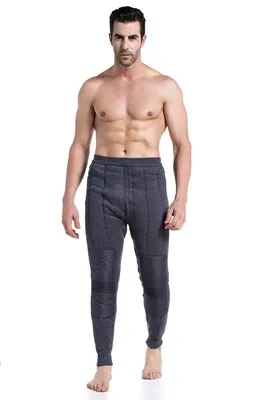 men gray Брюки для пожилых людей из овечьей шерсти зимние утепленные с высокой талией размера плюс шерстяные брюки плюс бархатные Свободные теплые брюки - Цвет: men gray