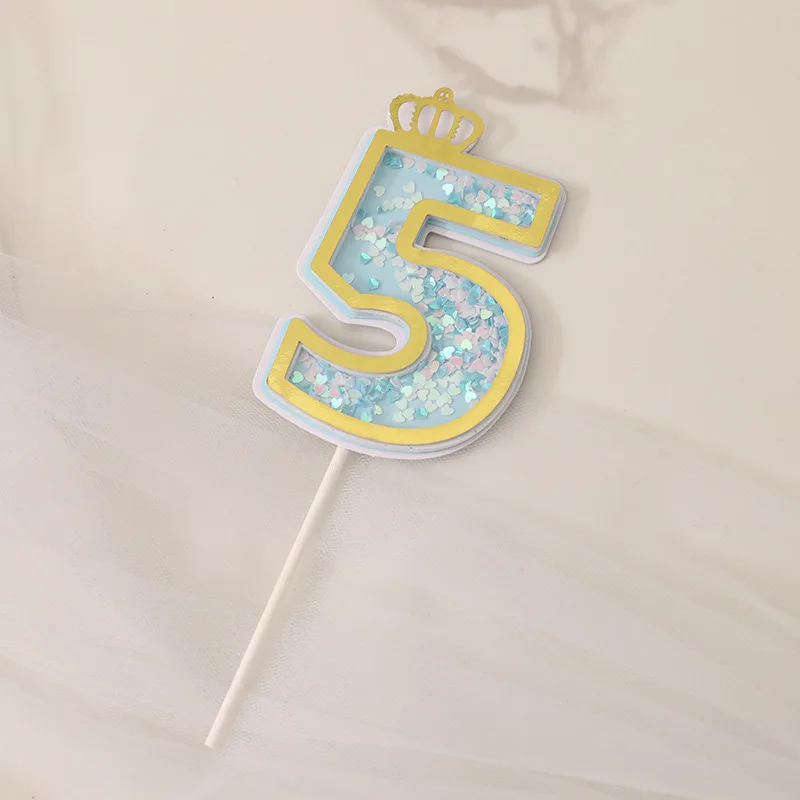 Номер торт фигурки жениха и невесты Синего розового цвета в виде короны для детей