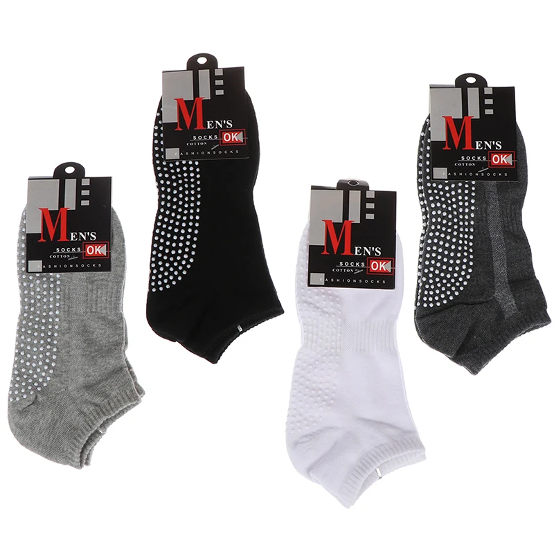 

1 Pair Men's Cotton Non-slip Yoga Socks Breathable Anti Skid Floor Socks
