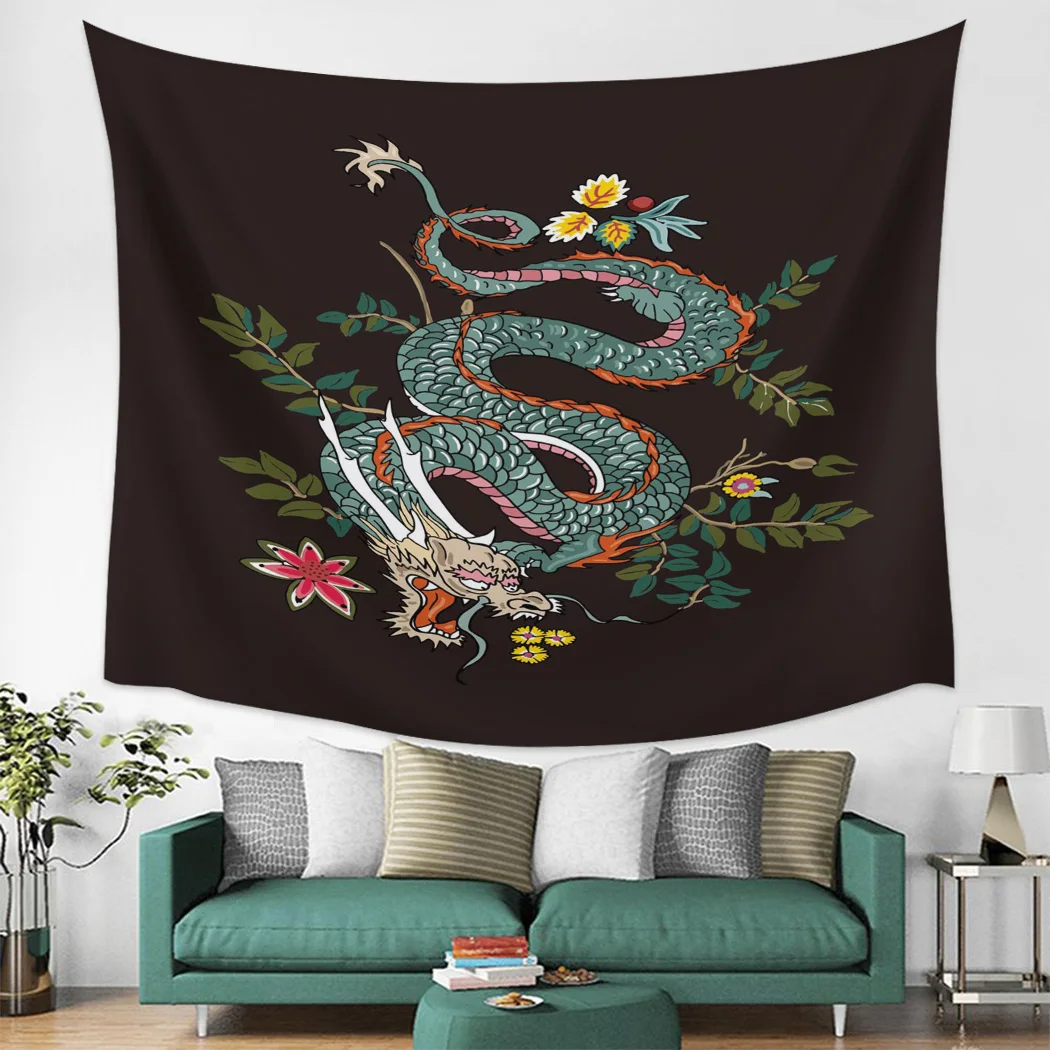 Настенный Гобелен для спальни Art Dragon Flower Green настенный гобелен домашнего декора |