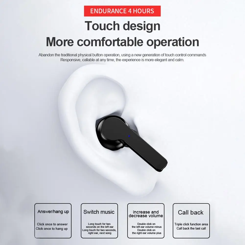 A12-TWS наушники Bluetooth 5 0 Беспроводной стерео и TWS сенсорное управление наушников