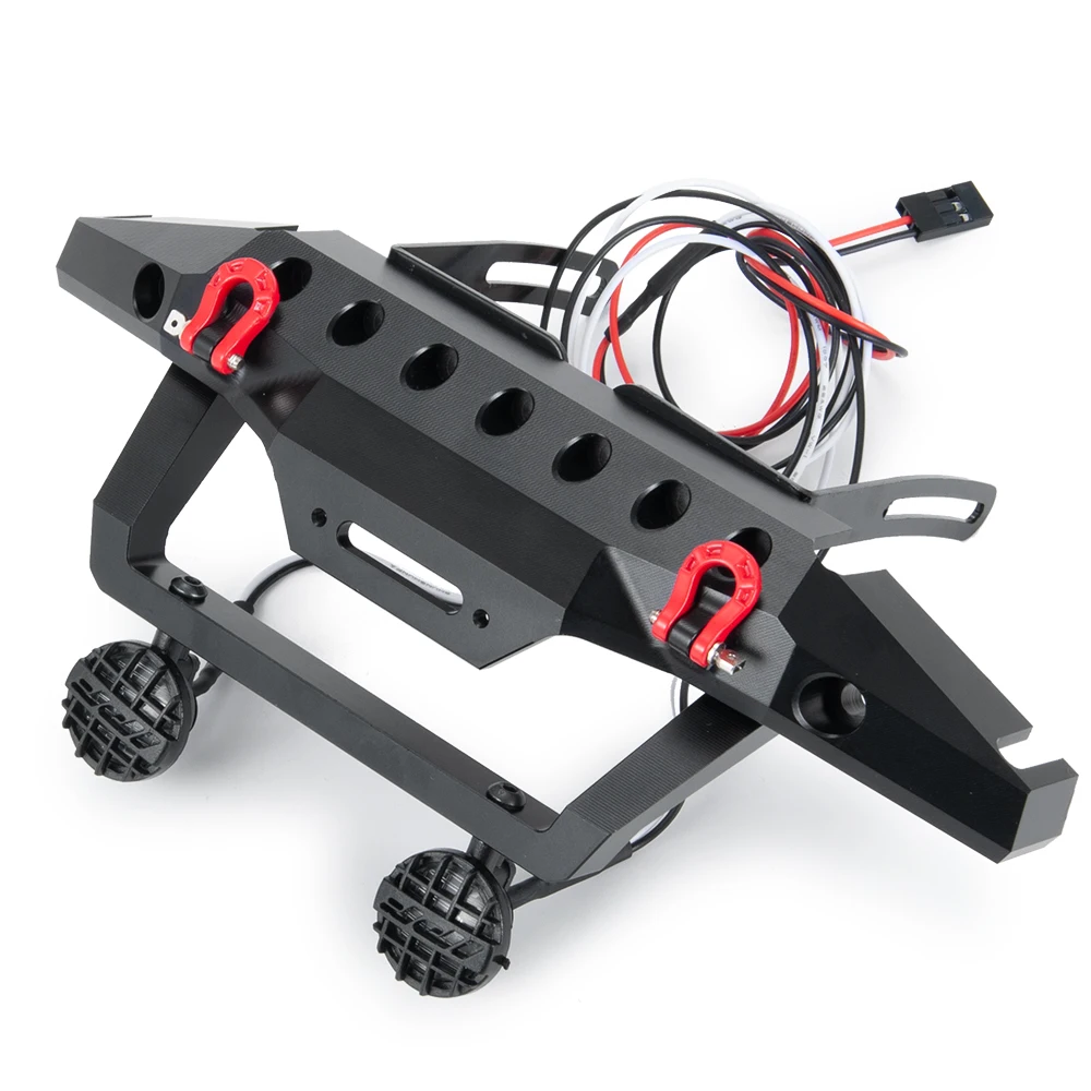 AXSPEED металлический передний бампер со светодиодным светильник для SCX10 1/10 RC Гусеничный
