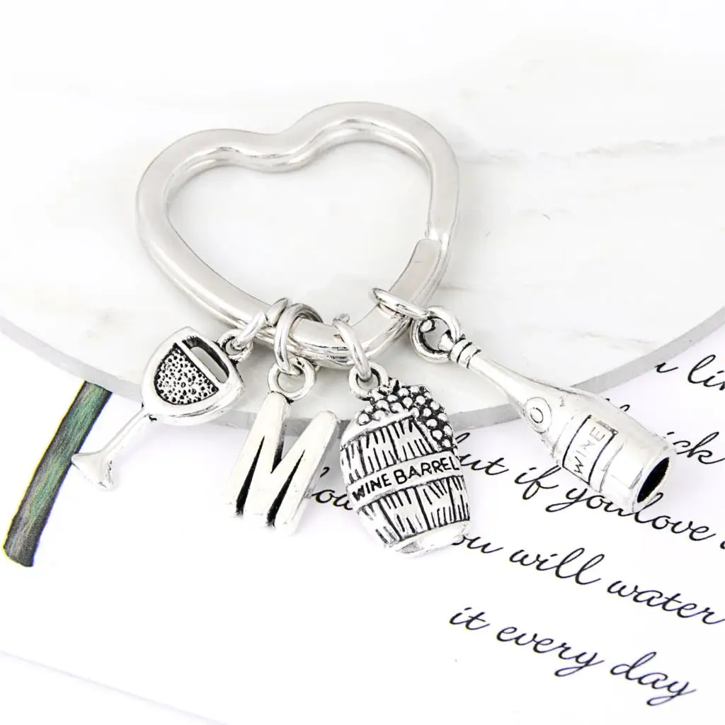 1 шт. Новое поступление баррель для вина амулет брелок ключей бокал винограда