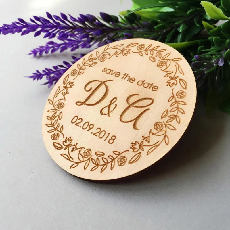 Персонализированный Магнит для сохранения даты деревенский магнит деревянные