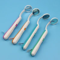 1pc oral health care bright durable dental mouth mirror with led light reusable random color