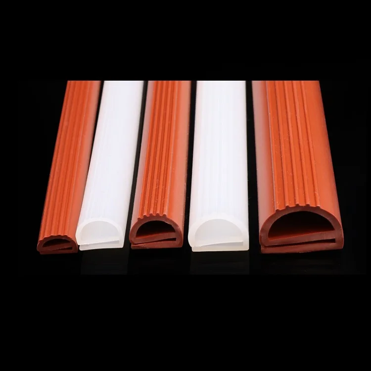 

E Shape Seal Strip 17mm x 14mm Soft Silicone Rubber Car Sealing Bar Oven Freezer Door Steaming Machine Weatherstrip Red White