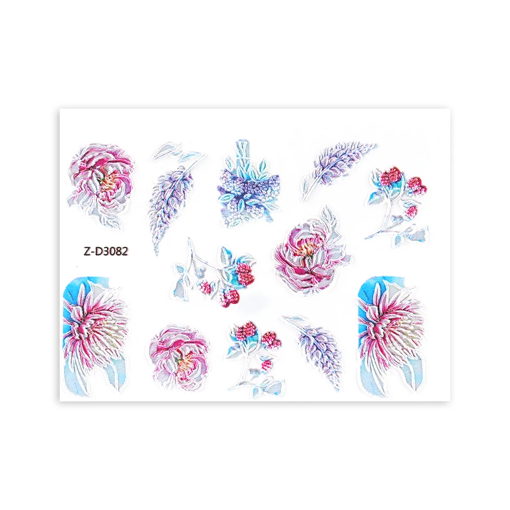3D Acrylic Engraved Nail Sticker Beautiful Dancing Gril Snow Shape Water Decals Empaistic Nail Water Slide Decals DIY Nail Art
