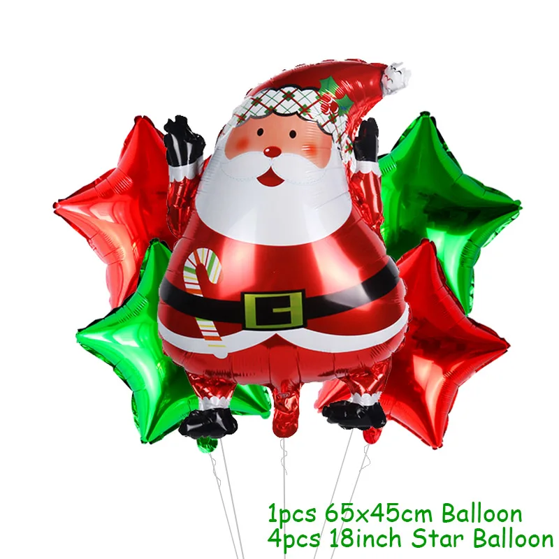 5pcs Balloon Set Рождественские украшения, воздушные шары, Набор Санта Клауса, снеговика, рождественские воздушные шары из фольги Globos, рождественские украшения для вечеринки, рождественские украшения - Цвет: 5pcs Balloon Set