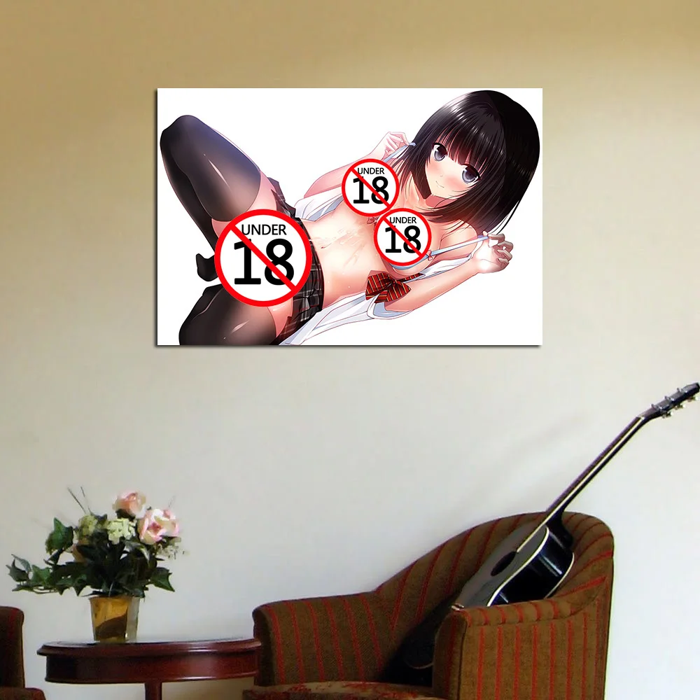 

Привлекательная красивая школьная форма, постер на холсте для девочек, печать на стене для взрослых, аниме, картина на стену, картины для гос...