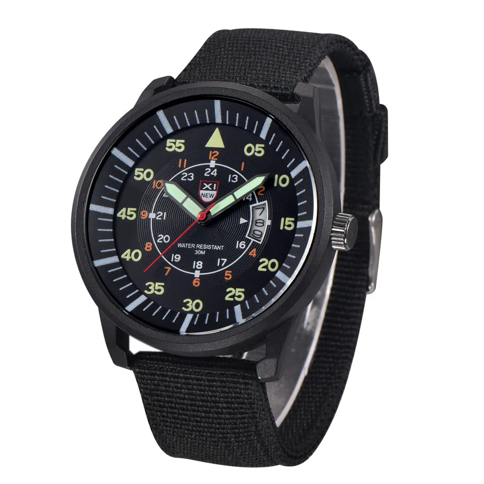 

Hot Men Watches Military Sport Nylon Strap High Quality Quartz Wristwatch Simple Dial Date Man Wrist Watch Relogio Masculino &50