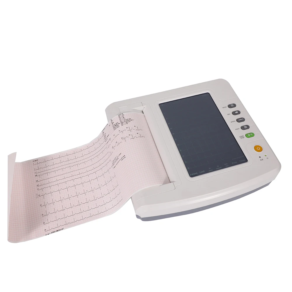 

ECG121G 10.1" Touch Screen Digital Elektrokardiograph 12 Channels 12 Lead ECG Machine EKG Monitor with Software Thermal Printer