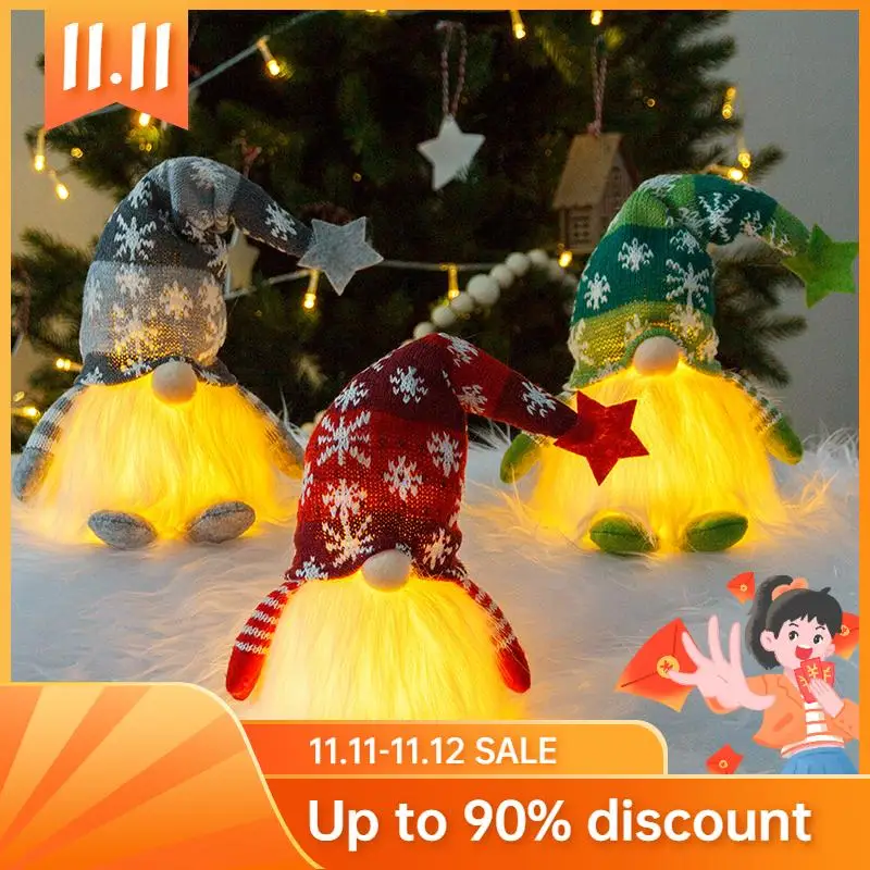 

Светящаяся кукла без лица, плюшевая кукла, украшение, подарок, светящиеся рождественские украшения