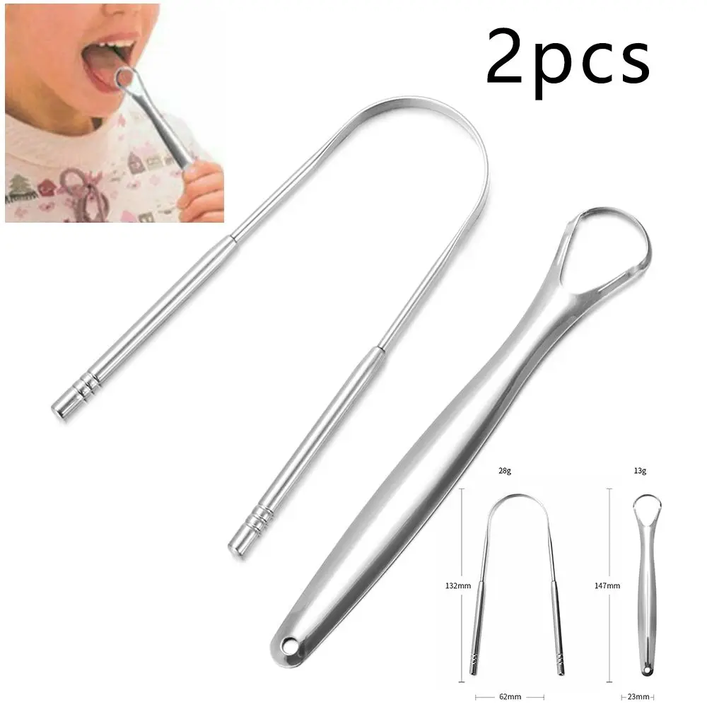 

New Health Tool Toothbrushes Bad Breath Care Oral Hygiene Tongue Scraper Cleaner Dental Cleaning Stainless Steel