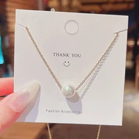 design titanium steel pearl necklace for women ins refined stylish and versatile clavicle chain simple pendant