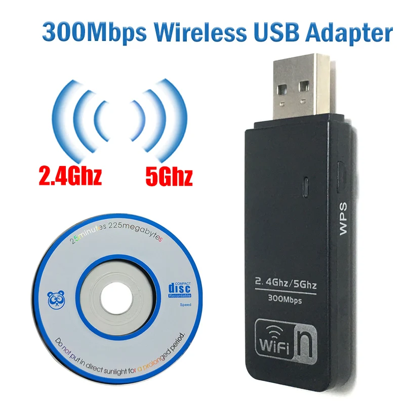 Двухдиапазонный беспроводной USB адаптер 300 Мбит/с 802.11n usb для ноутбука 2 4 ГГц и