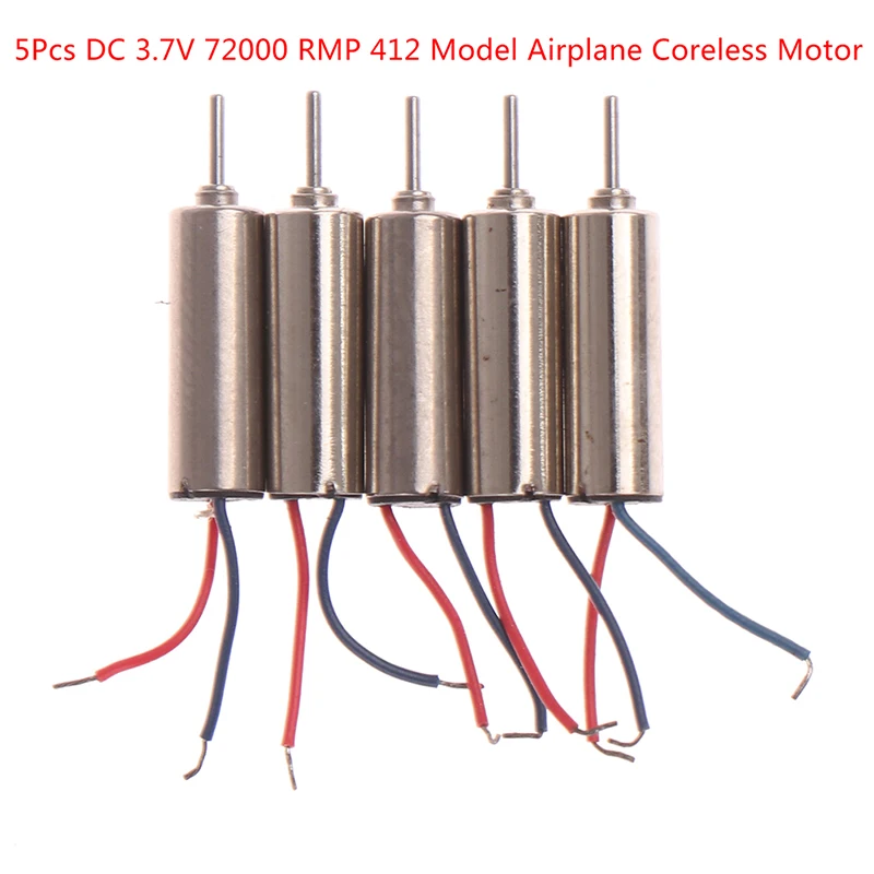 5 шт. DC 3 7 V 72000 Rpm 412 модель самолета без сердечника Сильный магнитный маленький