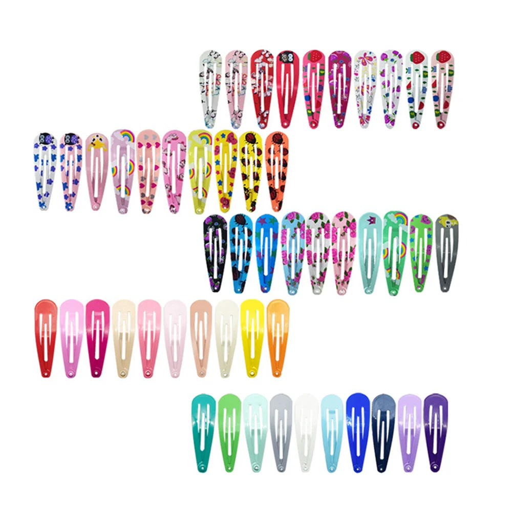 

100pcs Printed Hair Clip Fashion Children Hair Accessory Adorable Kids Headdress Girls Hairpin Creative Bang Clip