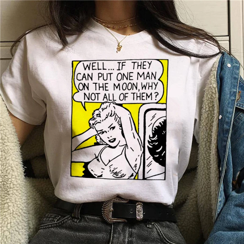 Harajuku футболка женская Feminism GRL PWR Ullzang для девочек Power 90s графическая гранж