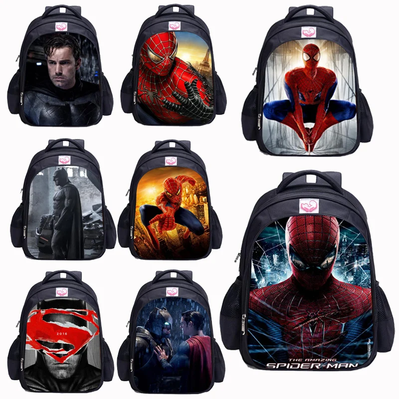 

Школьные ранцы с 3D-принтом супергероев Marvel, рюкзаки унисекс для подростков с регулируемым плечевым ремнем для подарка, Человек-паук, Суперм...