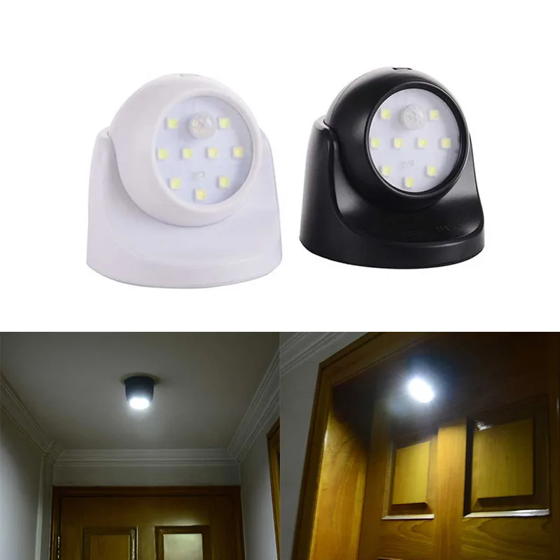 

360 Degree Rotation 9 Lamp Beads LED Wall Lights Motion Sensor Night Light Wireless Auto PIR IR Infrared Detector Security Lamp