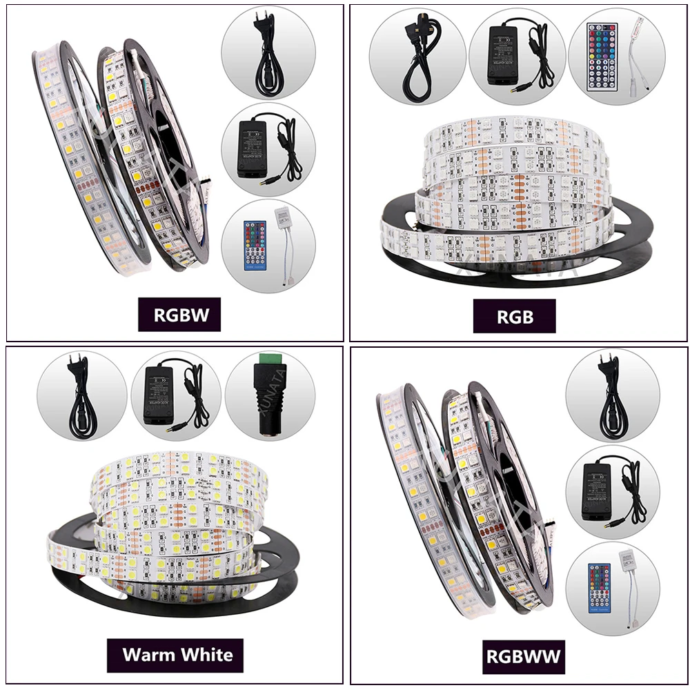 Монохромная Светодиодная лента RGBW RGBWW двухрядная Led полоска с дистанционным