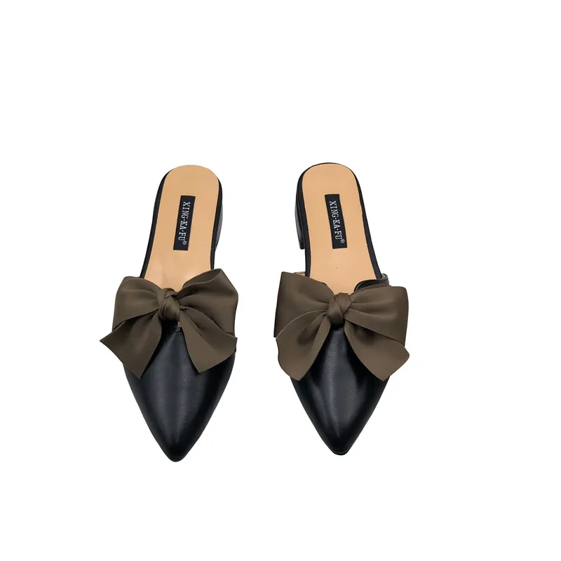 

Female Shoes Loafers Ladies' Slippers Luxury Slides Shallow Mules For Women 2021 Low Cover Toe Square heel New Designer Summer P