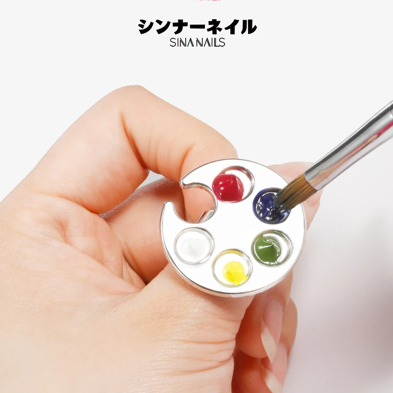 Кольцо с палитрой для нейл-арта Палетка маникюра смешивания красок макияжа