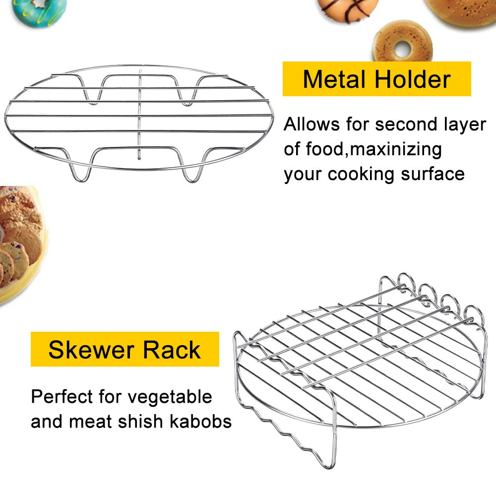 

116pcs/set 8 Inch Air Fryer Access Fit for Airfryer 5.2-5.8QT Baking Basket Pizza Plate Grill Pot Kitchen Cooking Tool for Party