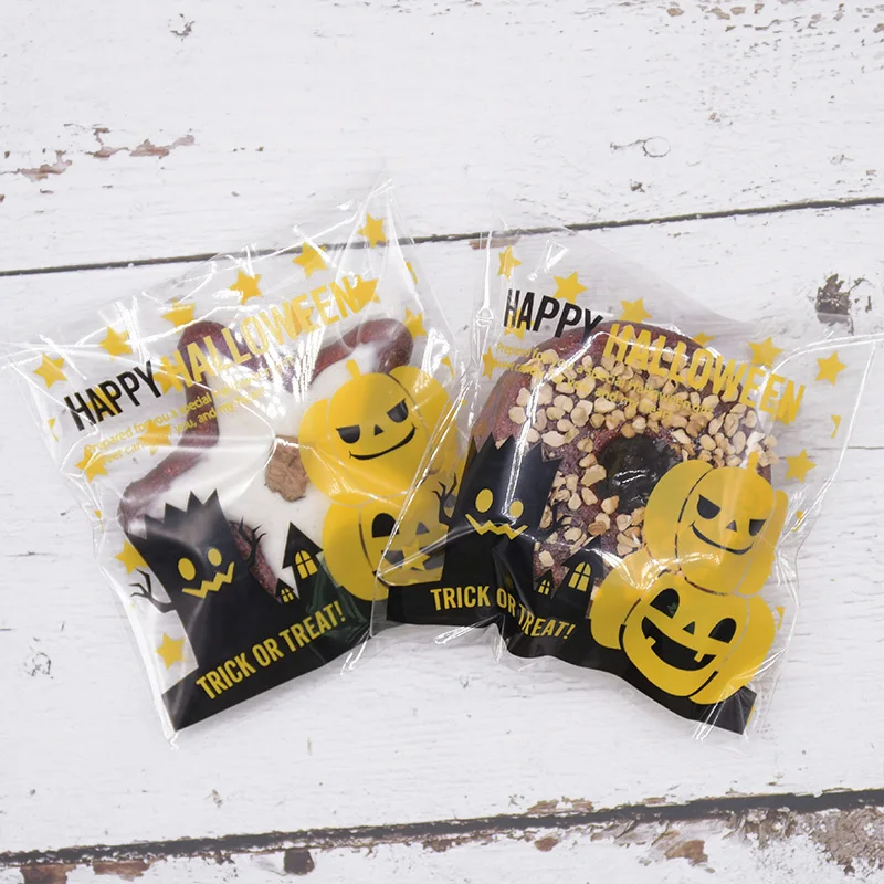 50/100pcs Cute Cartoon Candy Bags Halloween Biscuit Cookie Cake Party Decorating Plastic Bag Favors Birthday Pouch Supplies | Дом и сад
