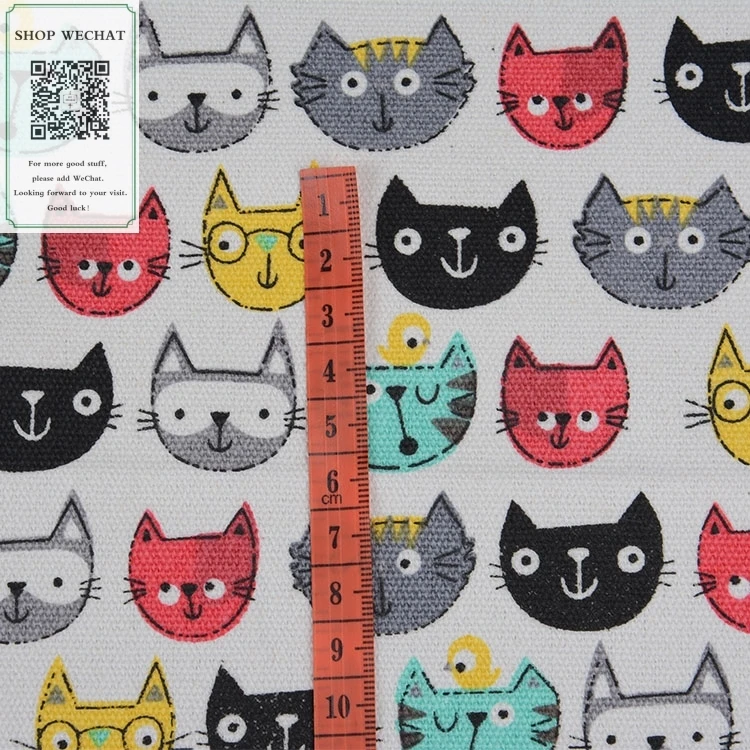 145 * 90CM Color Cat Head 12 Ann Printed Canvas DIY Handmade Cloth Backpack Pillow zuo dian bu | Аксессуары для одежды