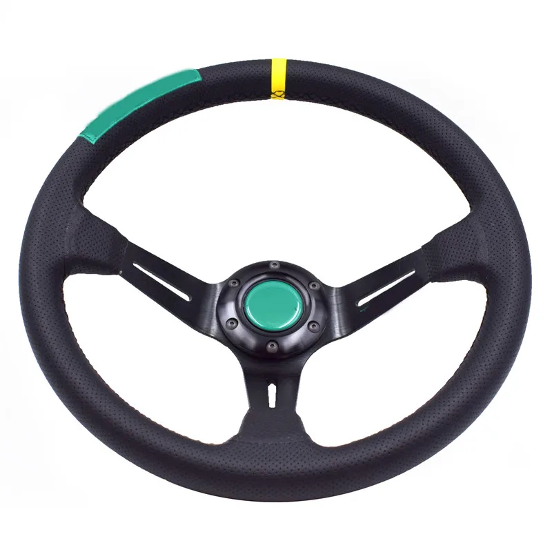 Автомобильный Стайлинг 350 мм руль из натуральной кожи гоночный дрейфующий тюнинг