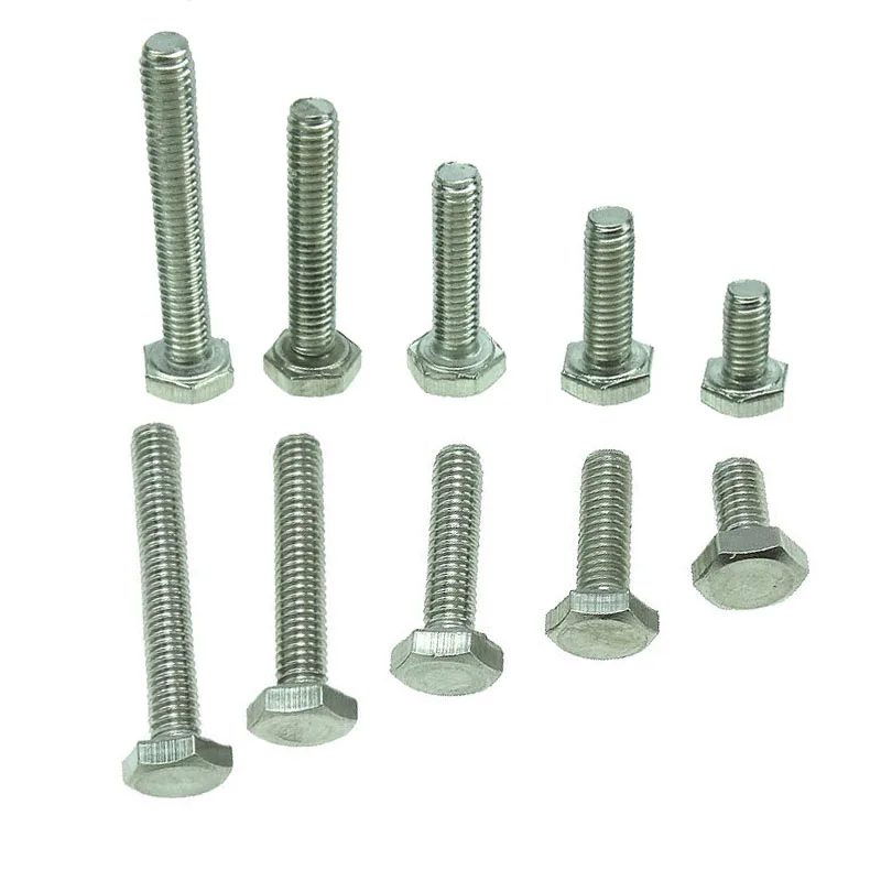 Шестигранные болтовые винты из нержавеющей стали 304 наружные болты DIN933 M3 M4 M5 M6 M8