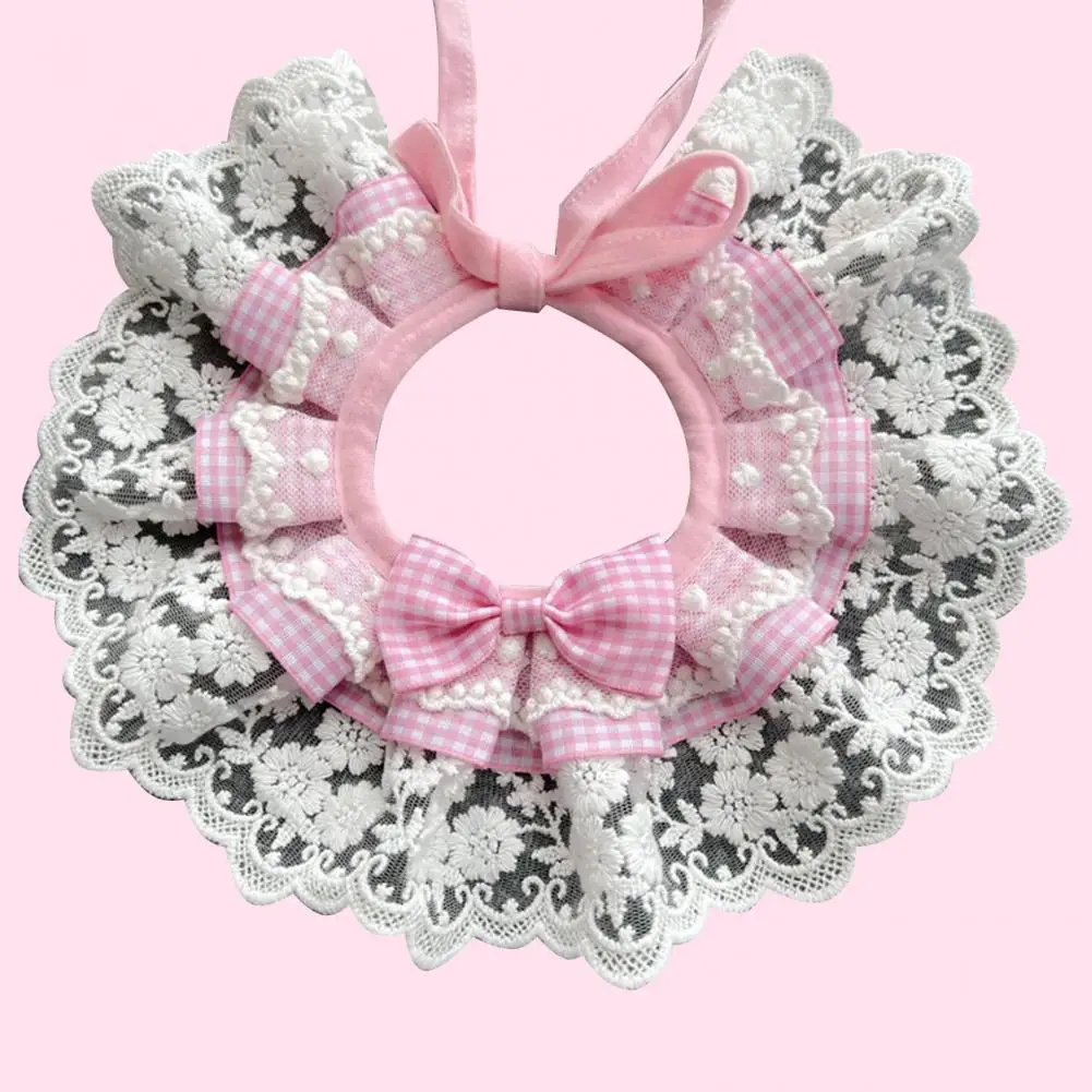 

Хороший шейный платок для домашних животных кружевной ободок привлекательный слюнявчик для домашних животных устойчивый к выцветанию дек...