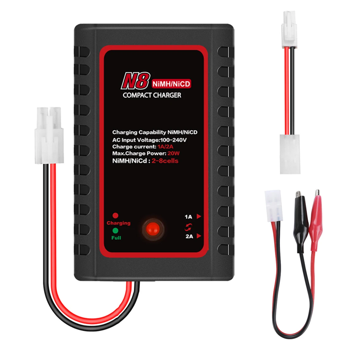 

HTRC N8 заряжает Nimh Nicd аккумуляторное зарядное устройство N8 110-240 В 2A 20 Вт Зарядное устройство переменного тока для 2S-8S Nimh/Nicd аккумулятора с евро...