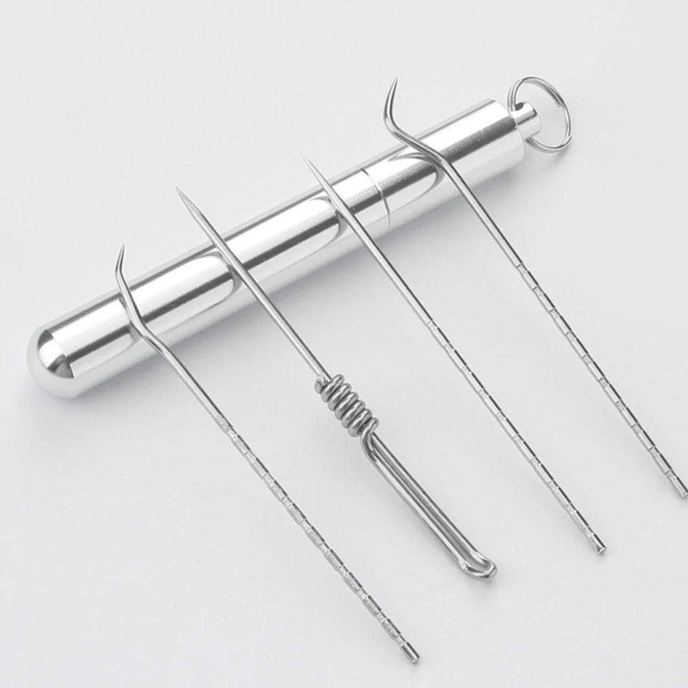

Stainless Steel Toothpick Set With Portable Toothpick Holder Outdoor Household Travel Seal Storage Container Box Case New