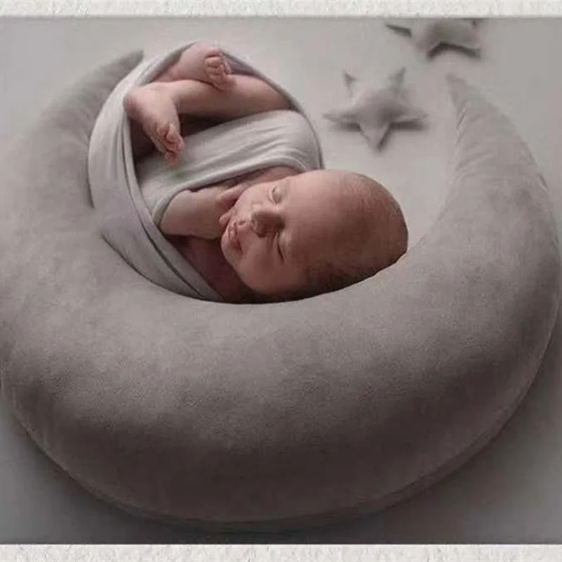 

Baby Hat Posing Beans Moon Pillow Stars Set Newborn Photography Props Infants Photo Shooting Accessories