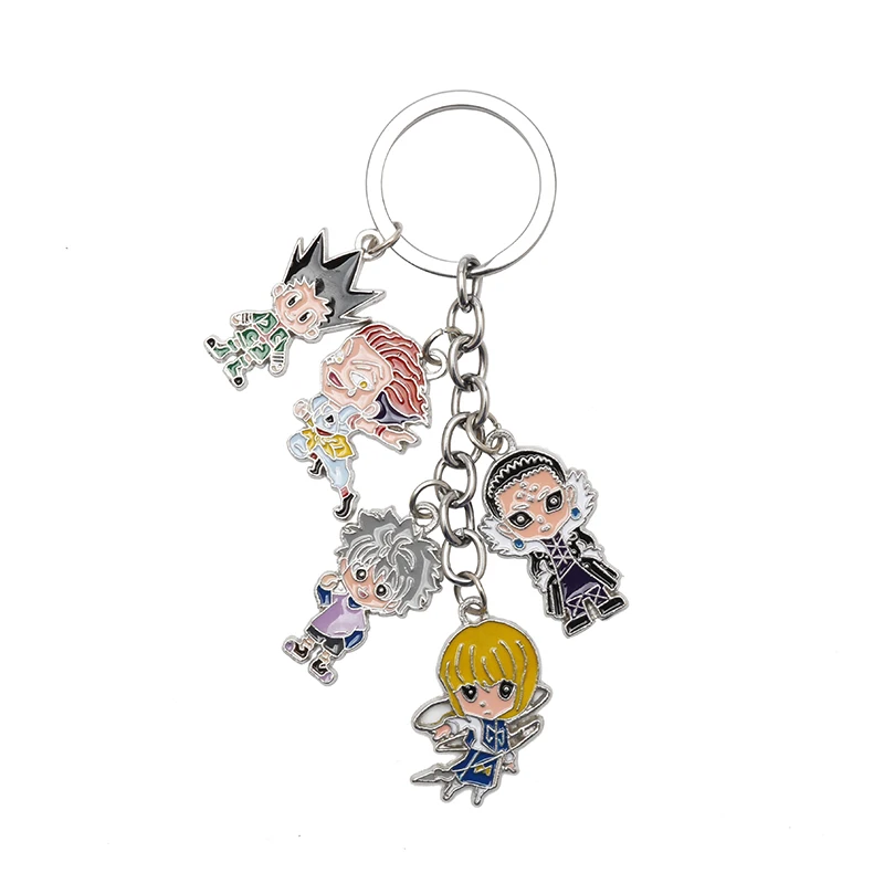 

Anime Cartoon Figure Keychain Japanese Comics Hunter x Hunter Keyring Jewelry Fashion Enamel Car Key Holder Accessories New