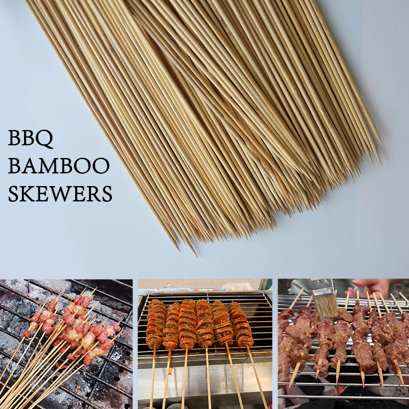 200 шт бамбуковые шампура BBQ NaturalOutdoor Пикник вечерние 30cm барбекю аксессуары для