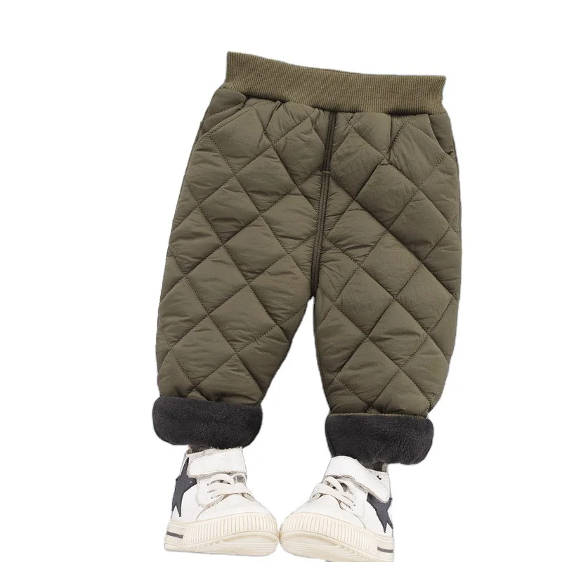 

New Autumn Winter Cotton Boys Clothes Fashion Childrens Girls Trousers Toddler Plus Cashmere Costume Infant Casual Thicken Pants