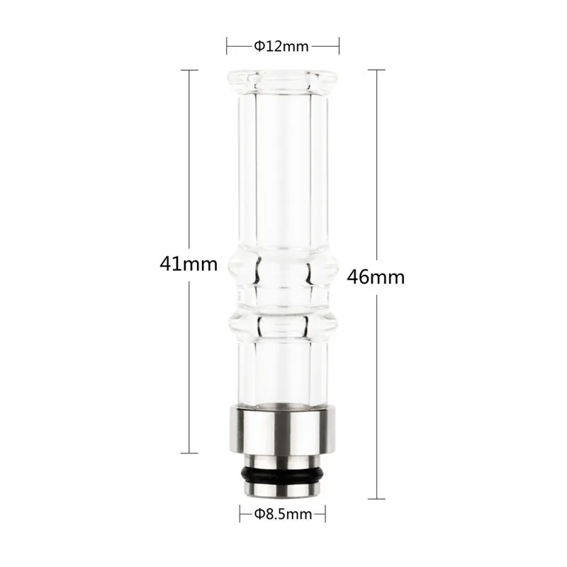 

510 long drip tip 510 MTL large diameter glass cigarette holder tfv8 baby drop tip 510 glass metal nozzle Electronic Cigarette
